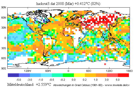 HadCRUT3 März 2008