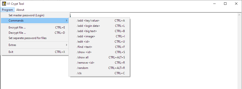 Password manager fow Windows based on OpenSSL