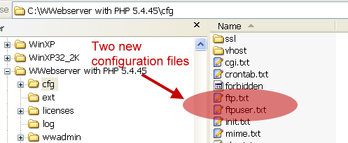 Configuration of FTP-Server