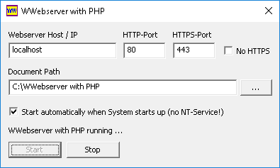 Windows Webserver for PHP and CGI Scripts
